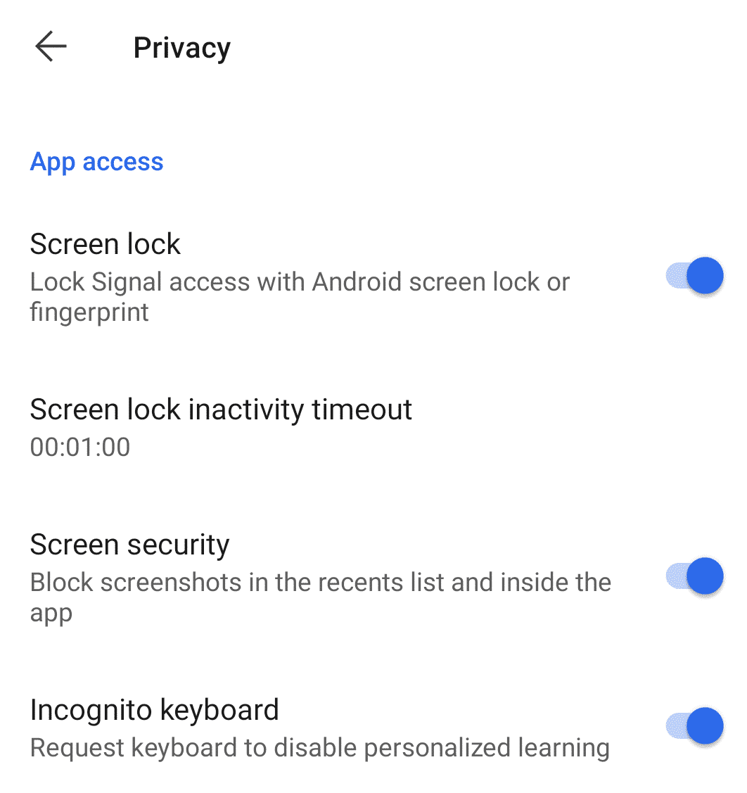 security and privacy in Signal